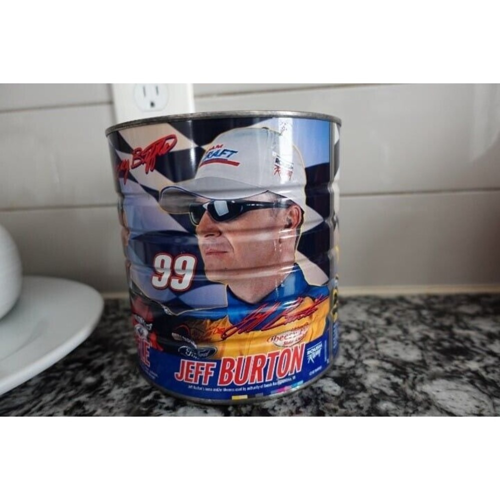 Vintage Maxwell House NASCAR Coffee Can Biffle Burton Kenseth Collectible Decor